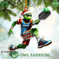 Custom Name Grinch play Pickleball with paddle Ornament