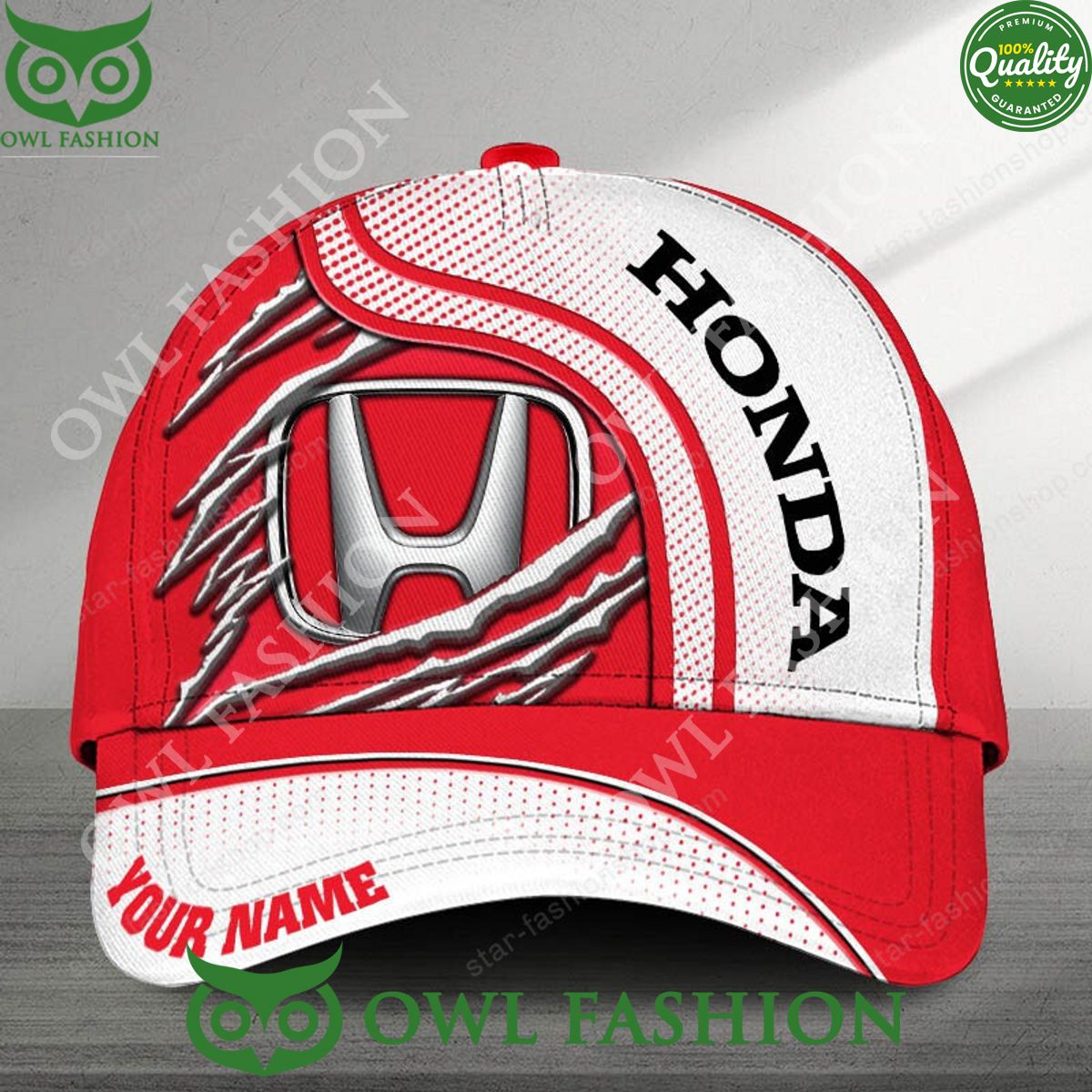 Custom Name Honda Limited Edition Car Scratches Printed Cap
