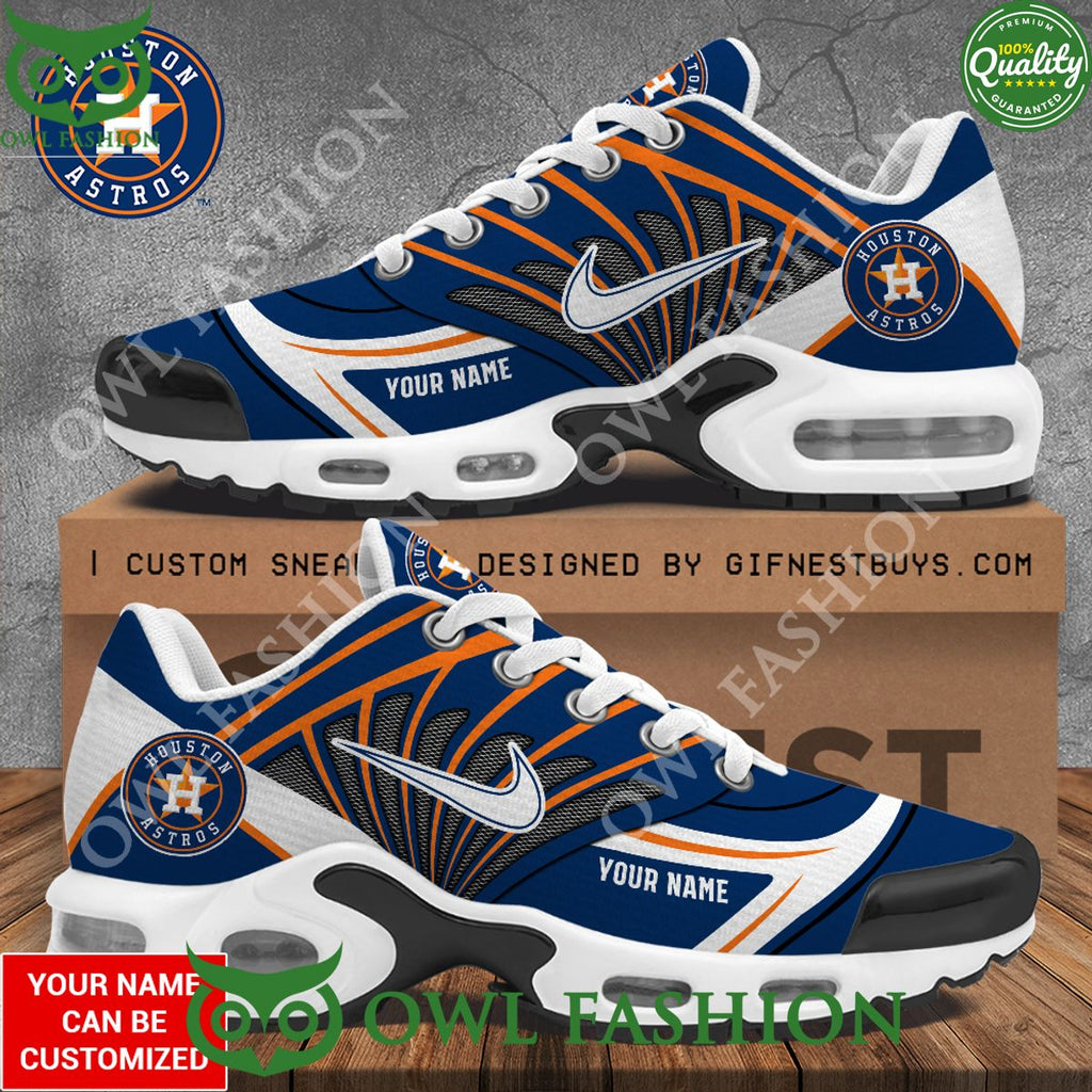 Custom name Houston Astros Blue and Orange Air Max Shoes