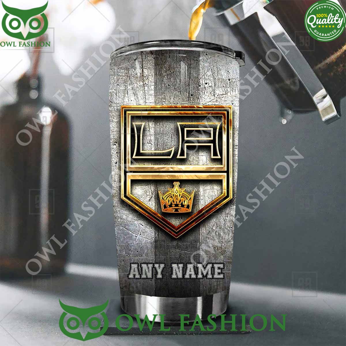 Custom Name Los Angeles Kings NHL Old Metal Tumbler