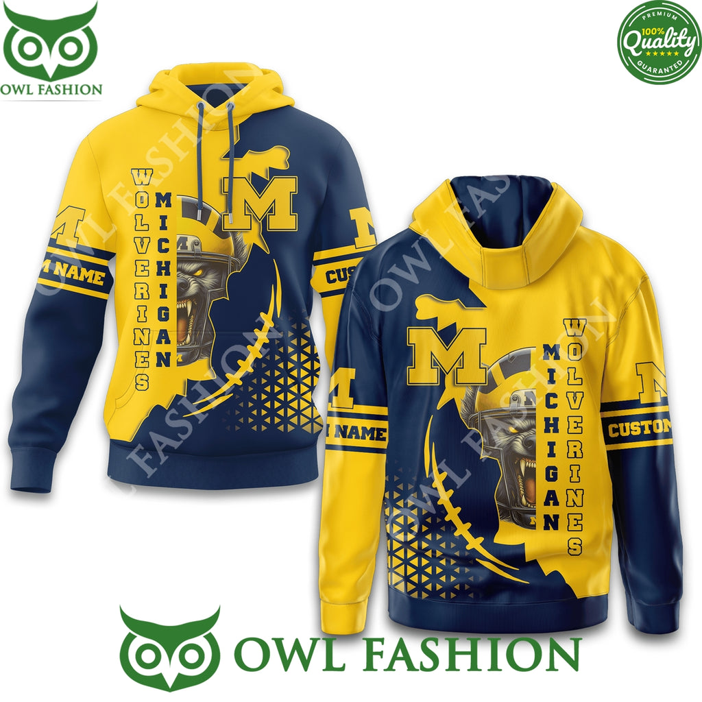 Custom Name Michigan Wolverines Mascot Hoodie and Pants