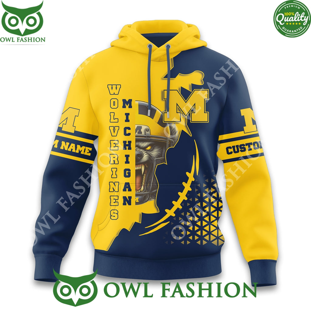 Custom Name Michigan Wolverines Mascot Hoodie and Pants