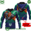 Custom Name New Zealand Warriors NRL Mascot Print 3D Hoodie