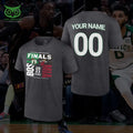 Custom Name Number Boston Celtics NBA Gray Final 3D T-shirt