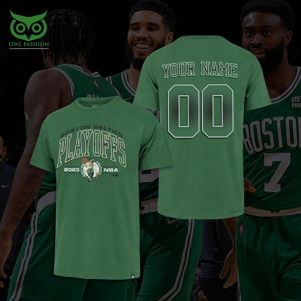 Custom Name Number Boston Celtics NBA Green 3D T-shirt