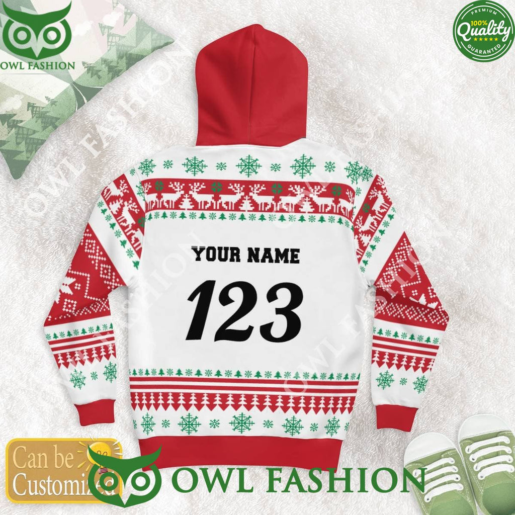 Custom Name Number Christmas Motocross rider Beige Sweater