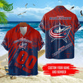 Custom Name Number Columbus Blue Jackets NHL Hawaiian Shirt