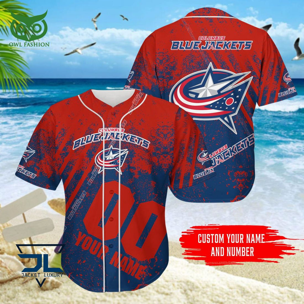 Custom Name Number Columbus Blue Jackets NHL Hawaiian Shirt