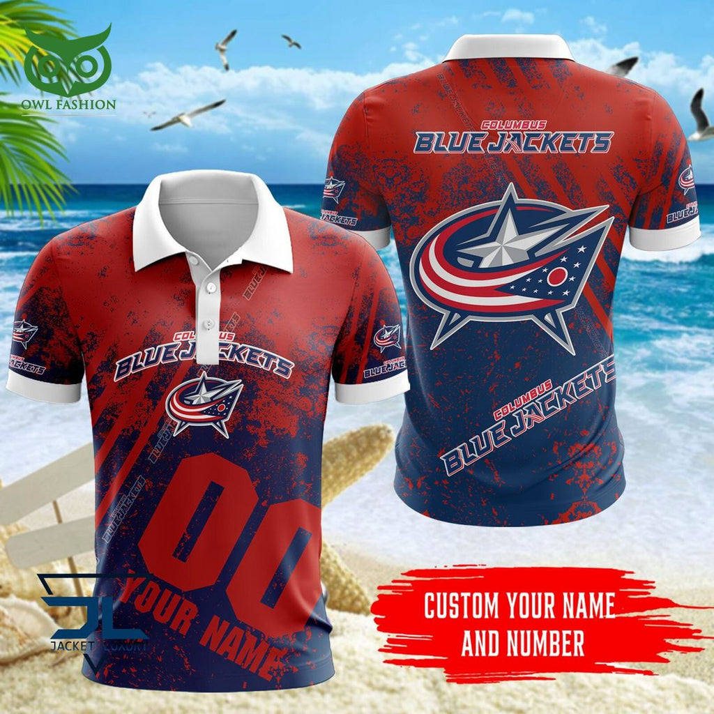 Custom Name Number Columbus Blue Jackets NHL Hawaiian Shirt