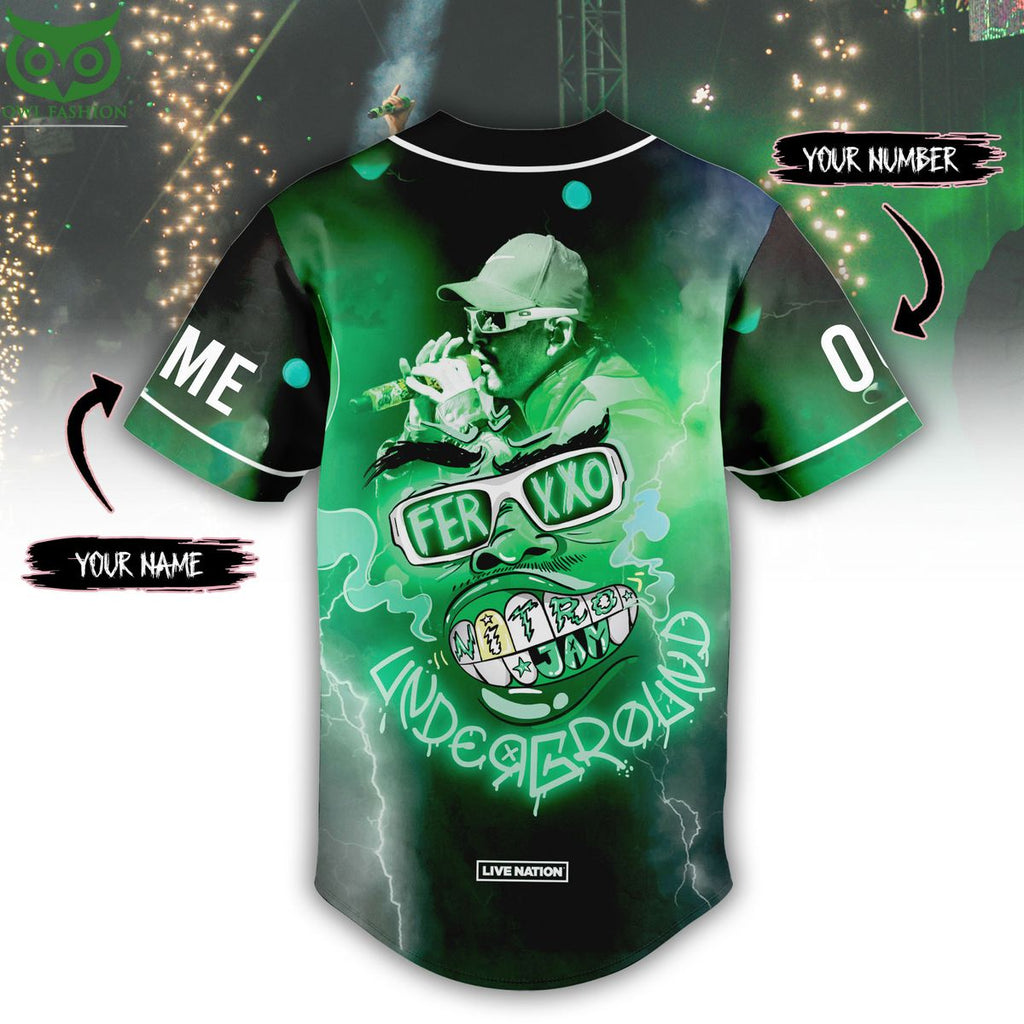 Custom Name Number Ferxxo Black Green Baseball Jersey