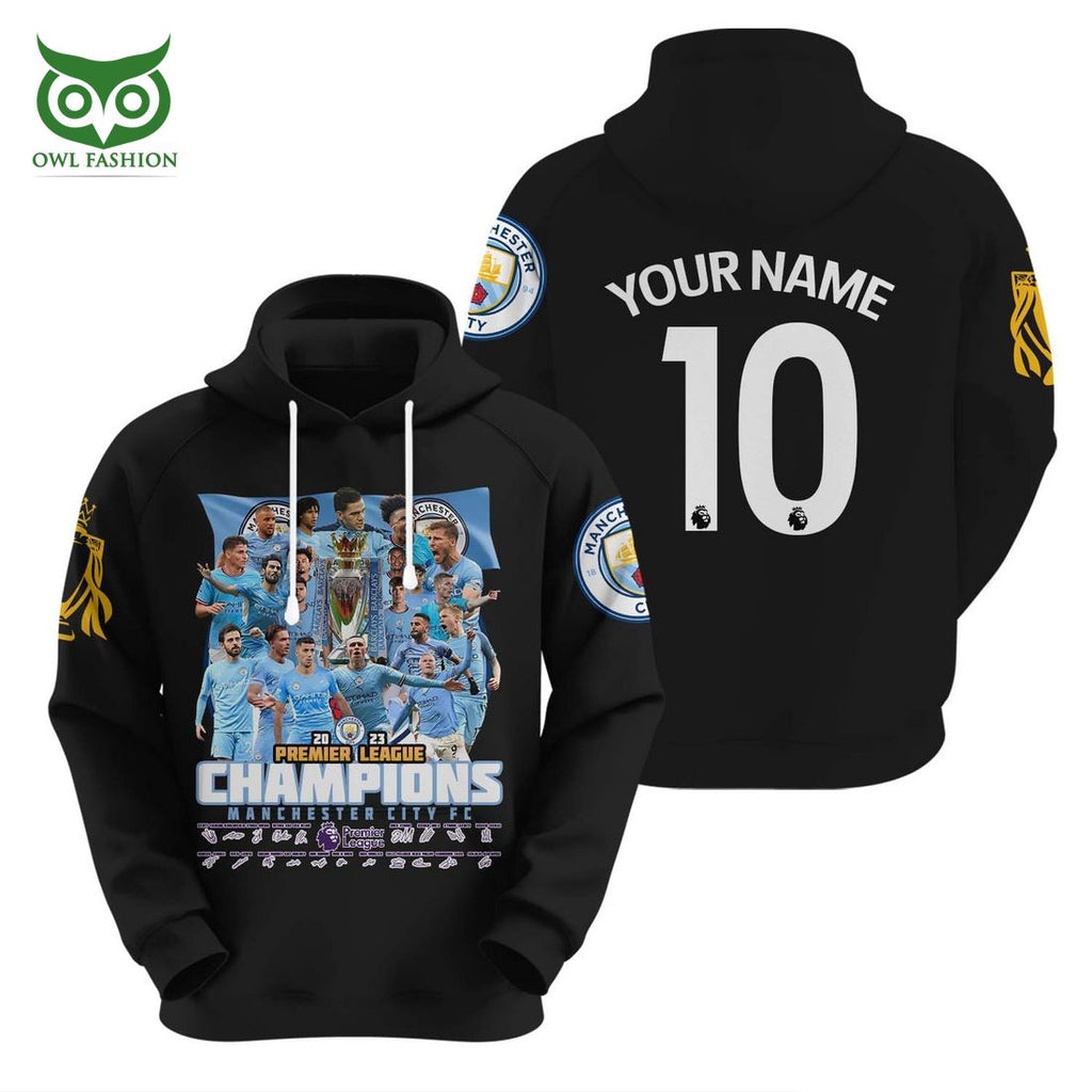 Custom Name Number Manchester City Champions Premier League 22-23 3D Shirt