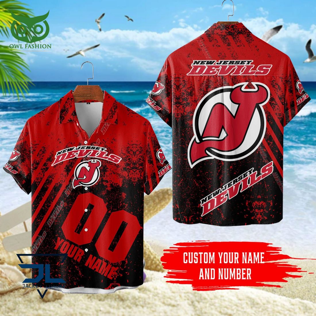 Custom Name Number New Jersey Devils NHL Hawaiian Shirt