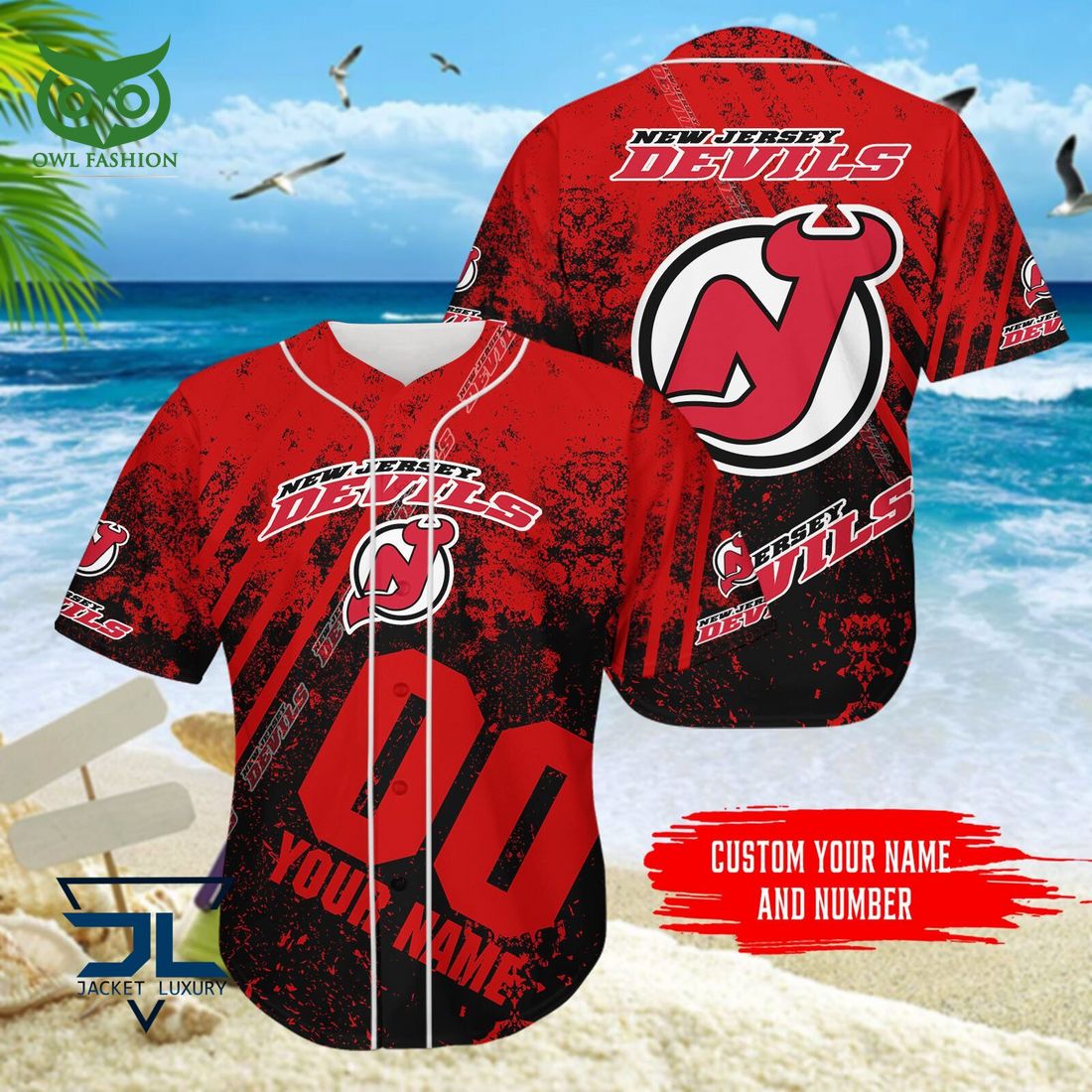 Custom Name Number New Jersey Devils NHL Hawaiian Shirt