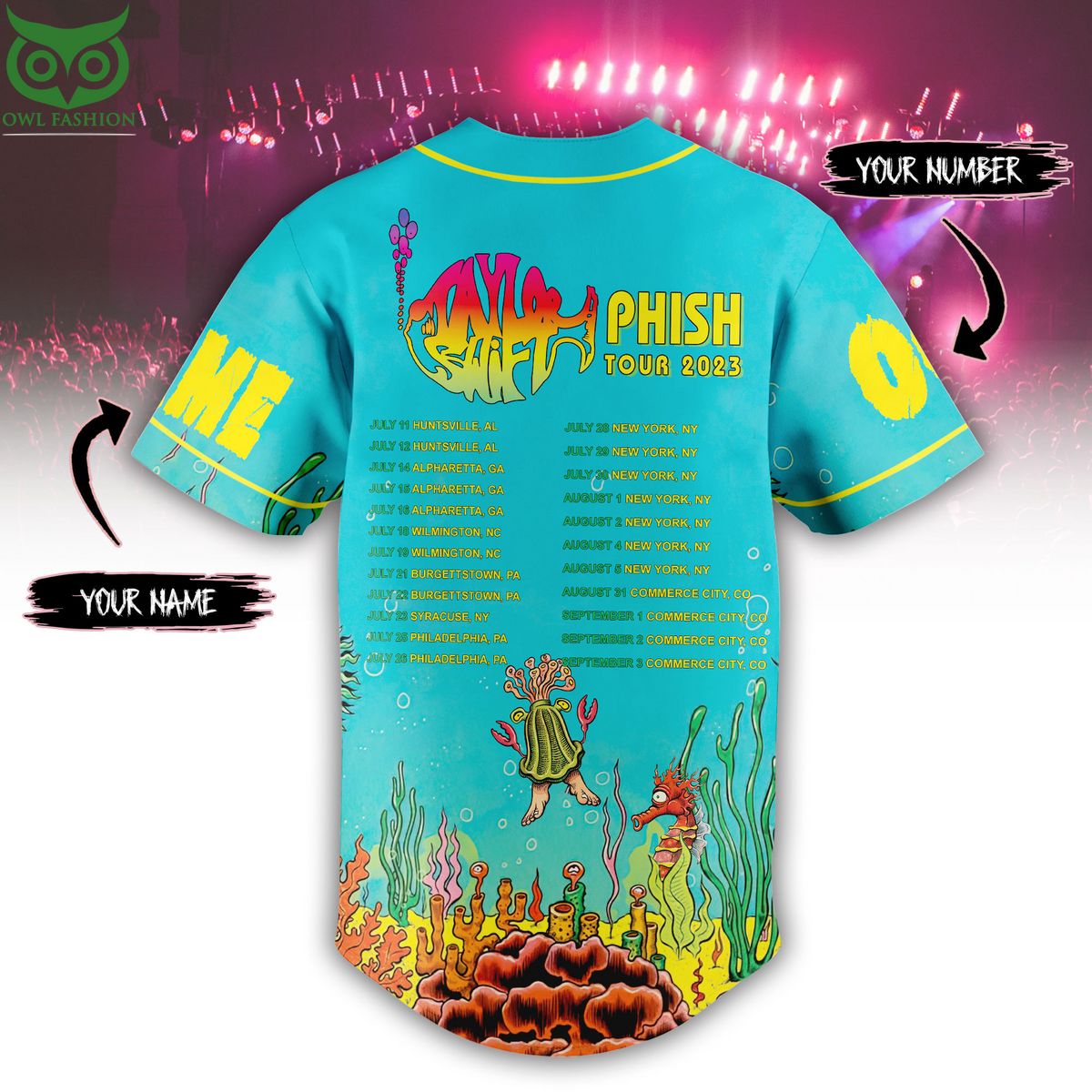 Custom Name Number Phish Summer Tour 2023 Baseball Jersey
