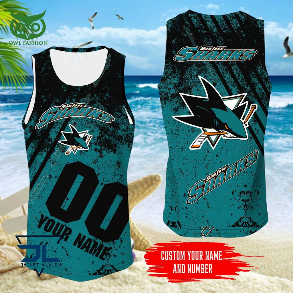 Custom Name Number San Jose Sharks NHL Hawaiian Shirt