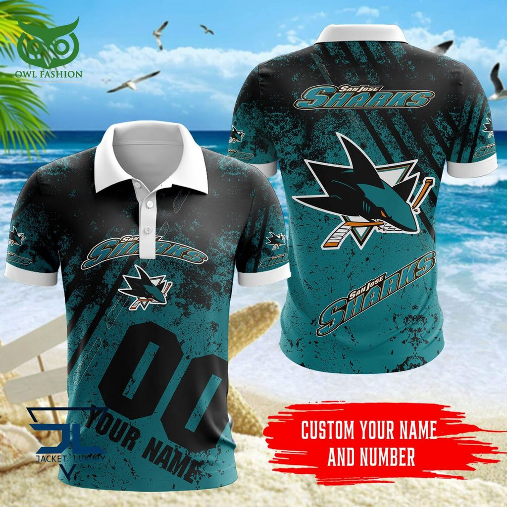 Custom Name Number San Jose Sharks NHL Hawaiian Shirt