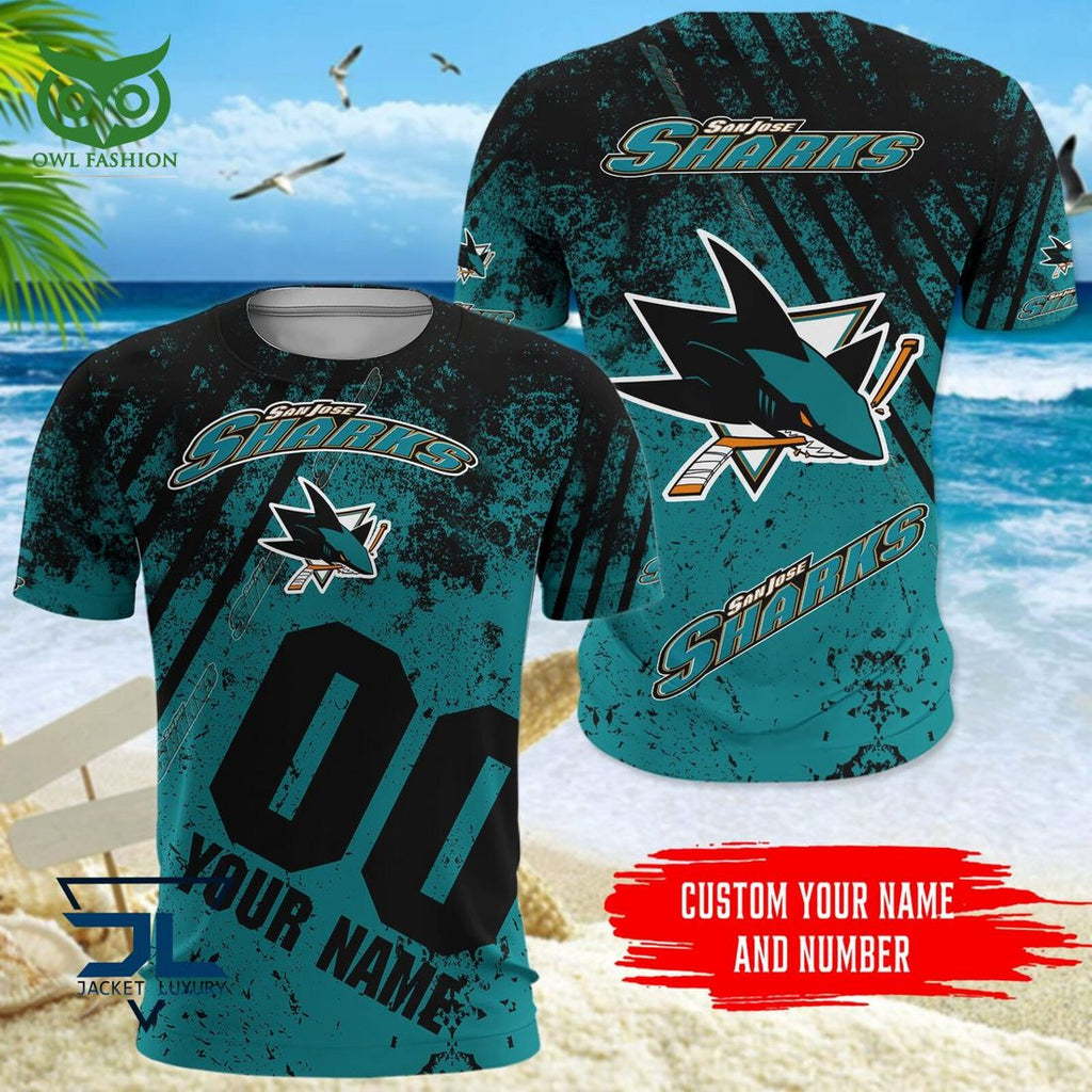 Custom Name Number San Jose Sharks NHL Hawaiian Shirt