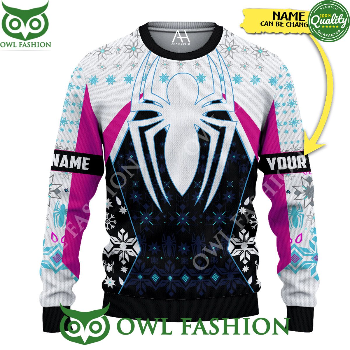 Custom Name Spider-Girl Ugly Sweater 3D AOP Ugly Sweater Jumper