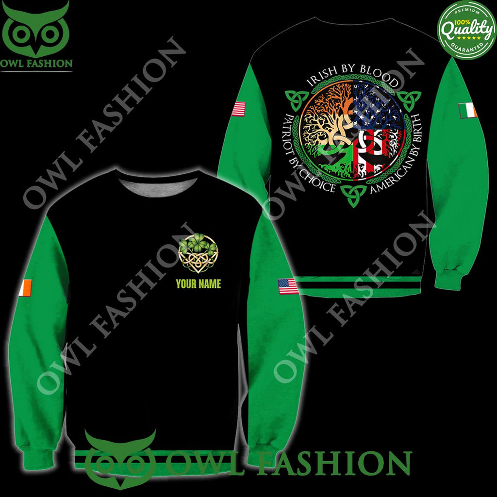 Custom Name St Patrick Day Irish Green Black 3D Hoodie