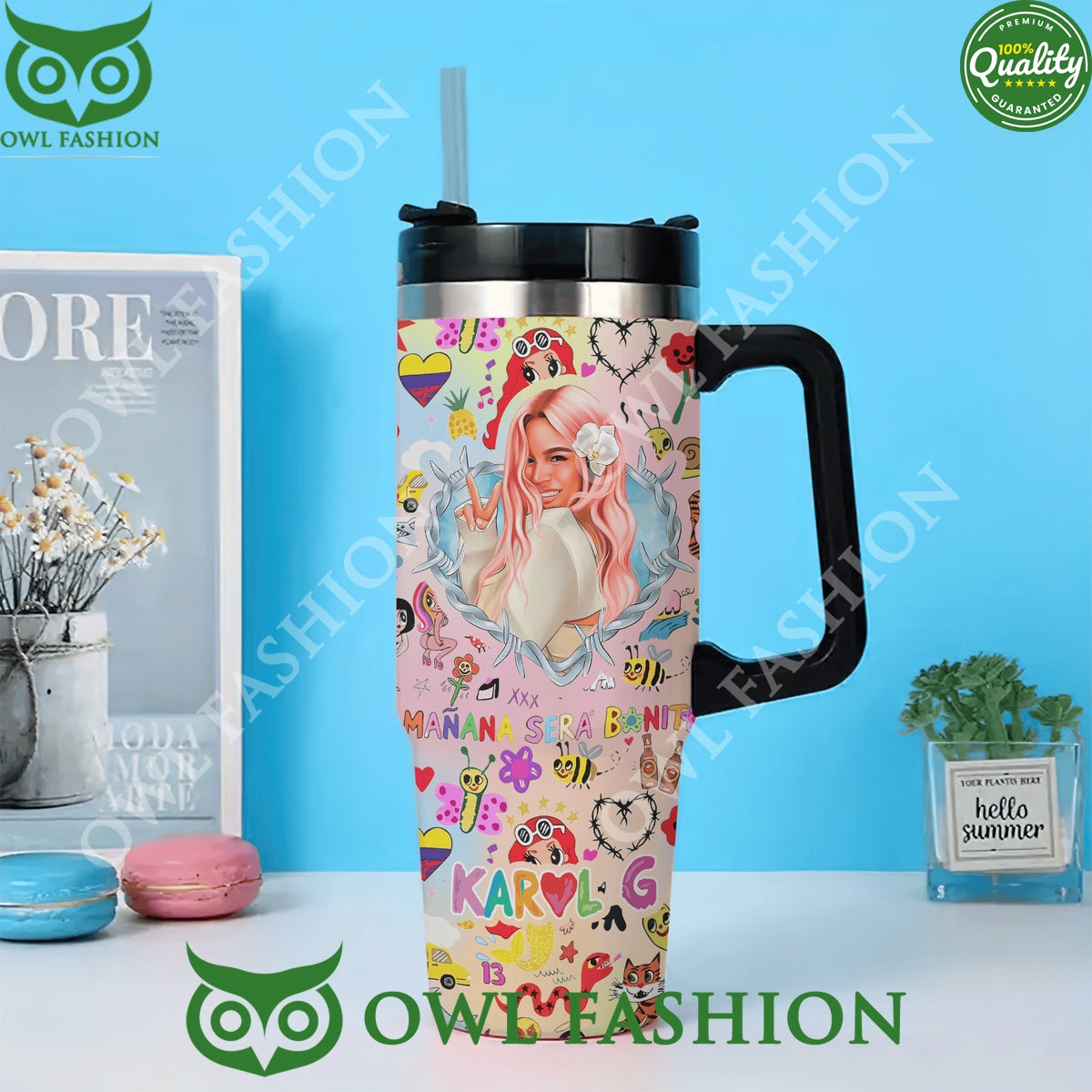 Custom name Starbucks Coffee Manana Sera 40oz Tumbler with handle