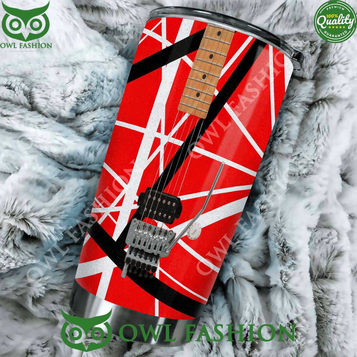 Custom Name Van Halen Nutrion Facts Style Red Tumbler Cup