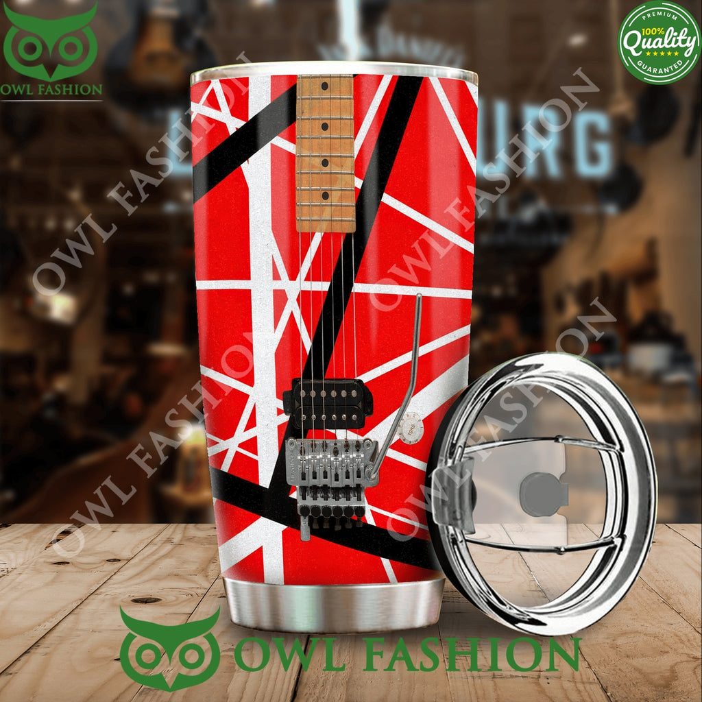 Custom Name Van Halen Nutrion Facts Style Red Tumbler Cup
