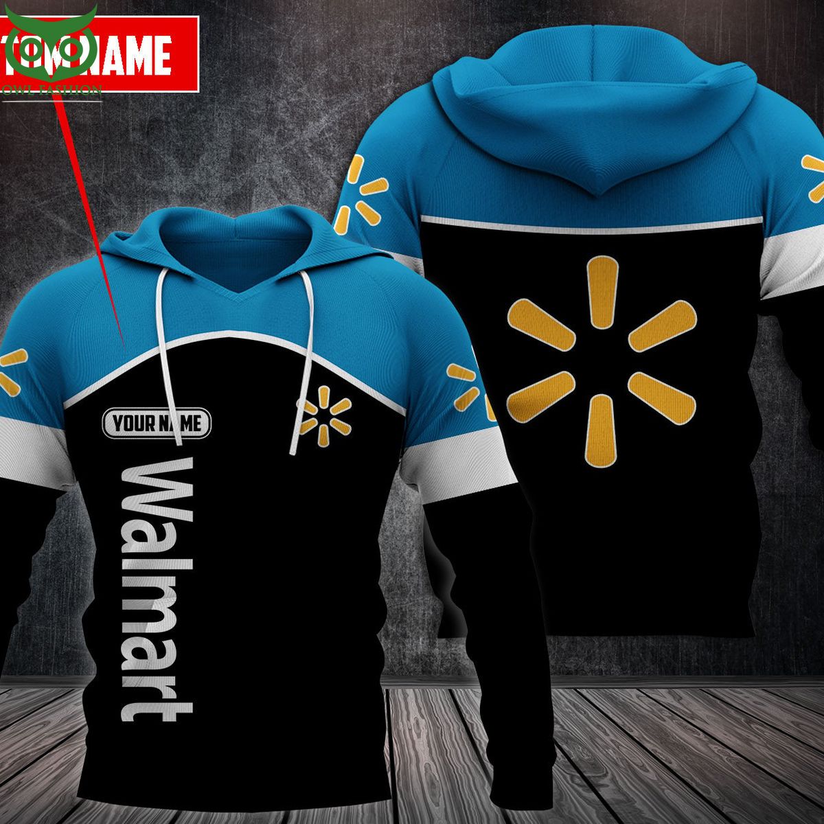 Custom Name Walmart Blue Black 3D Shirt
