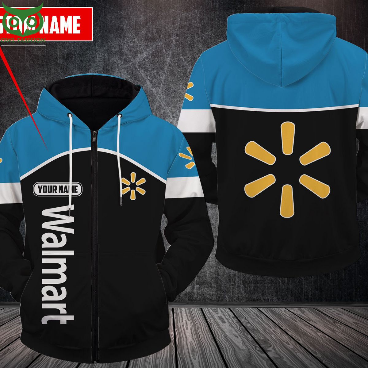 Custom Name Walmart Blue Black 3D Shirt