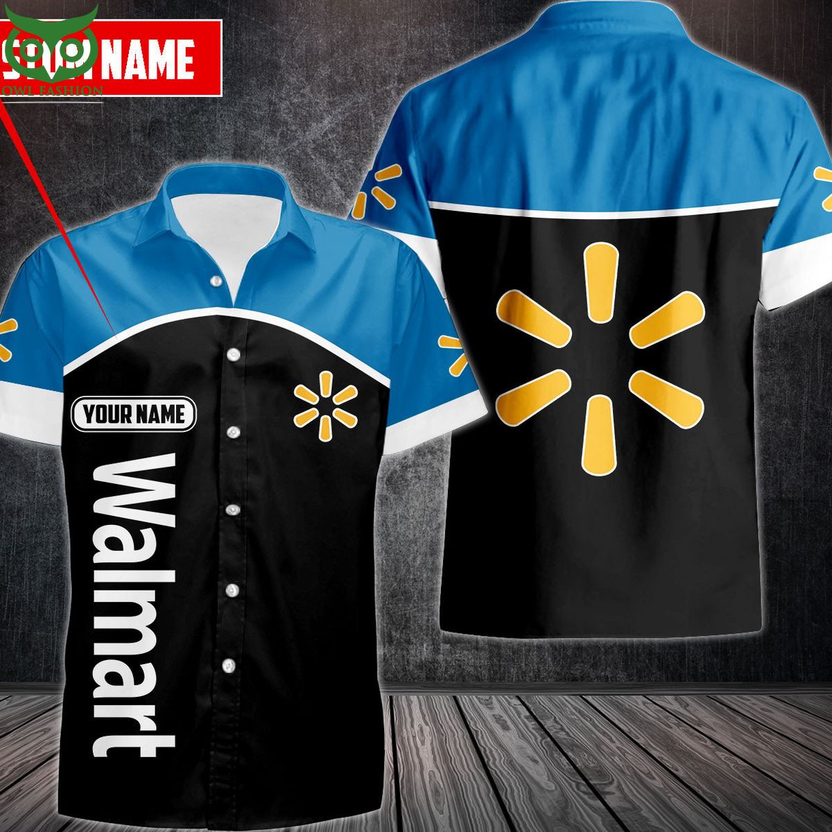 Custom Name Walmart Blue Black 3D Shirt