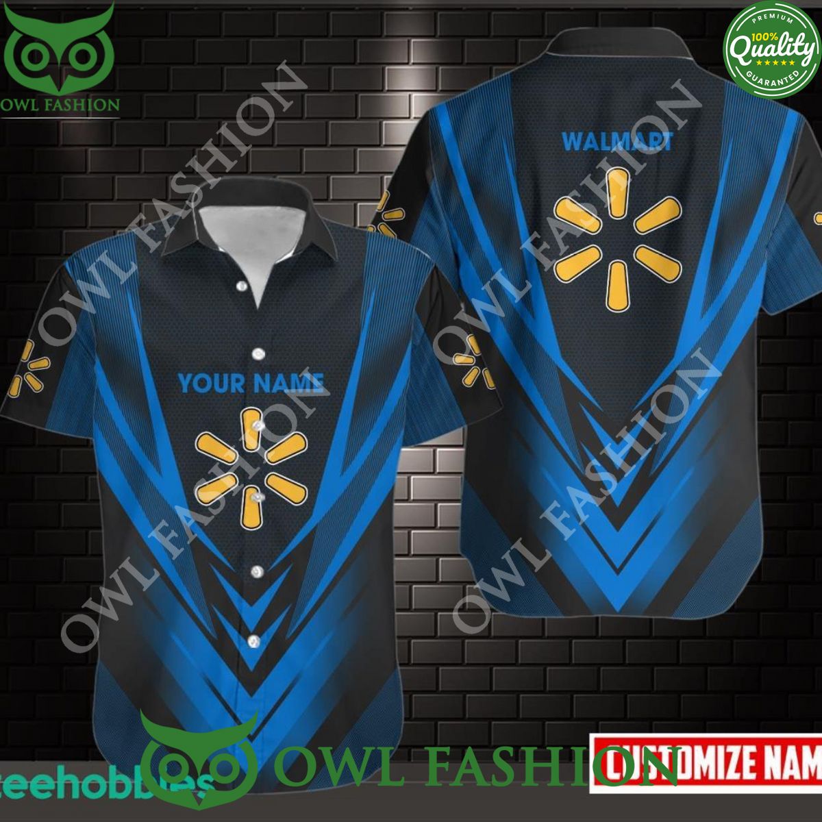 Custom name Walmart Supermarket logo brand Hawaiian Shirt