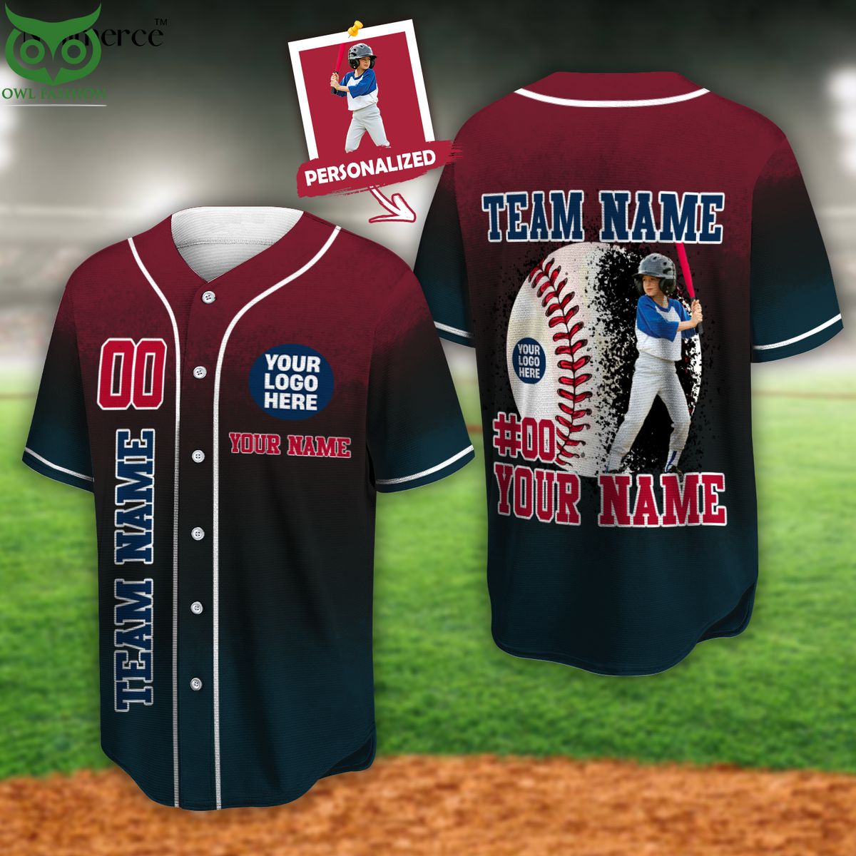 Custom Photo Name And Number Player Jersey Baseball Jersey