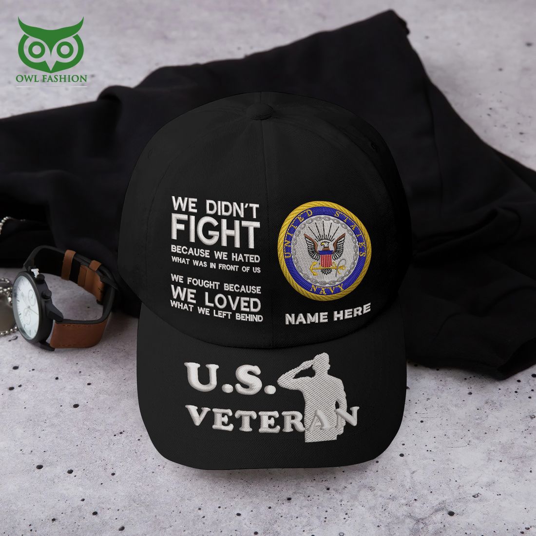 Custom U.S Veterans U.S. Navy We Fought Because We Loved What We Left Behind Classic Cap