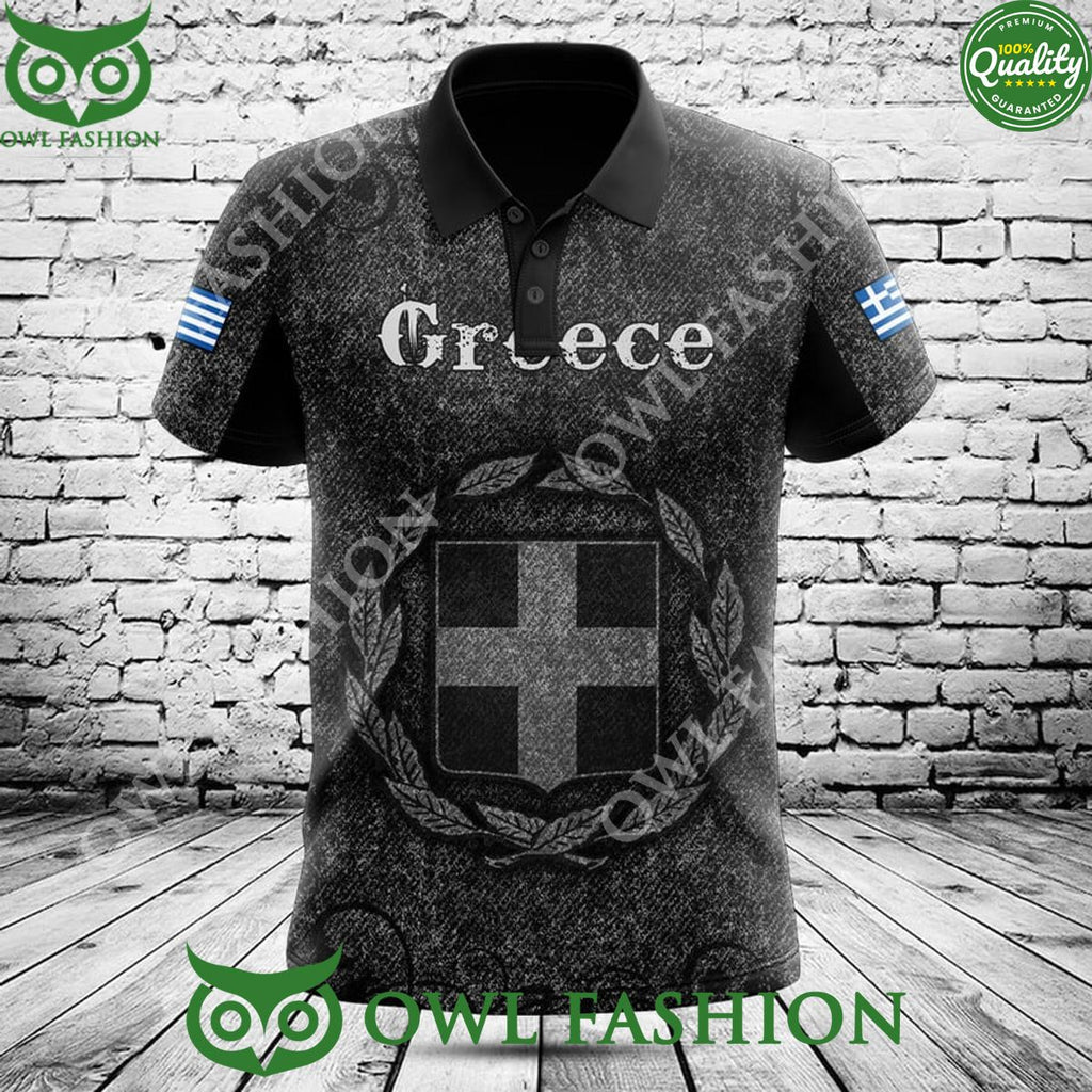 Customize Greece Flag Skull Scary Flower Knitted Texture Printed hoodie shirt