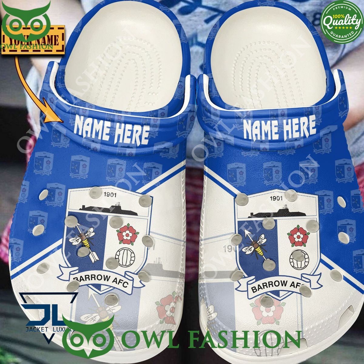 Customized Barrow AFC EFL Custom Name Football Club Croc