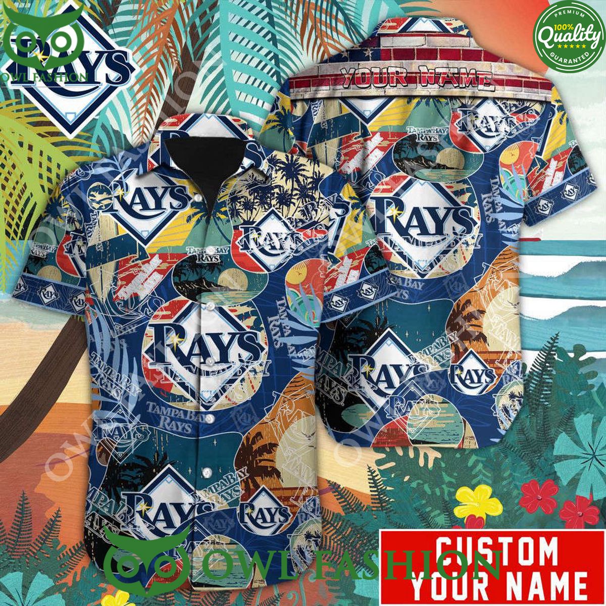 Customized Tampa Bay Rays MLB Championship Hawaii Shirt