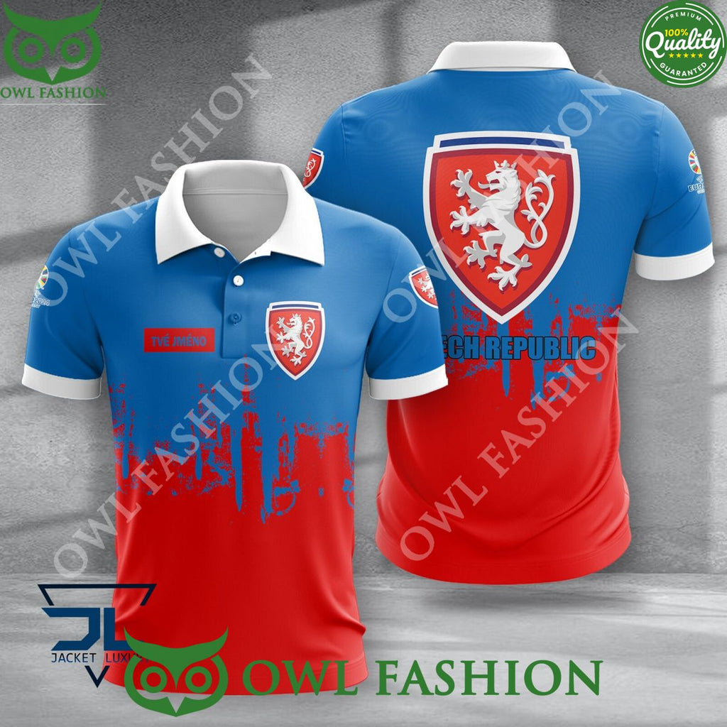 Czech Republic Football Champion UEFA Euro Customized 3d Polo