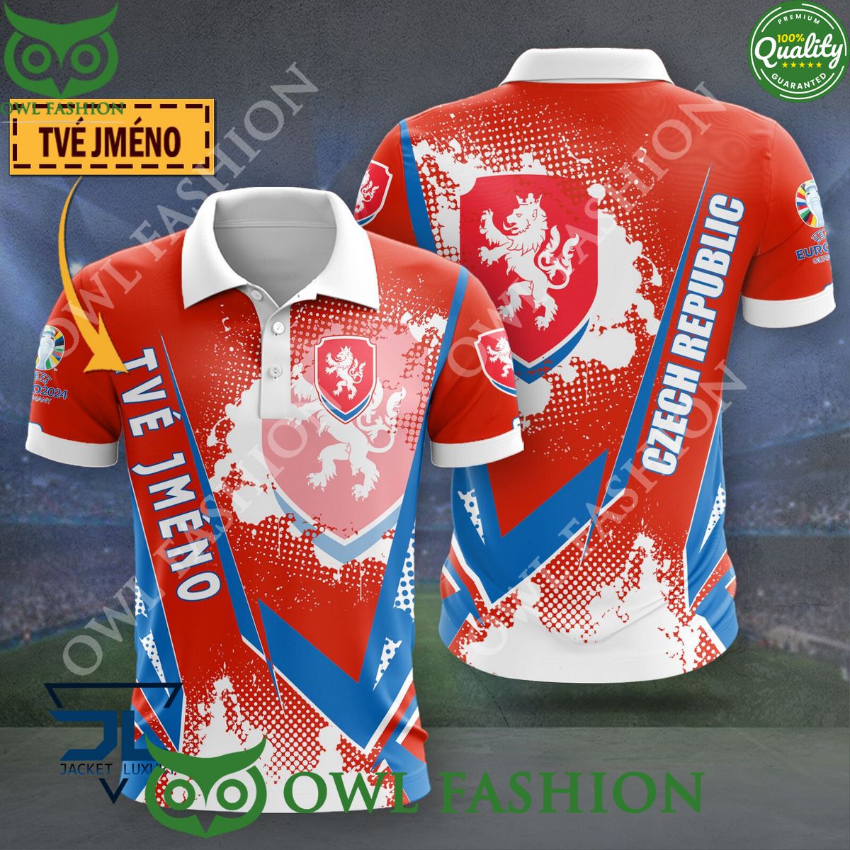 Czech Republic National Football Team Euro Customized 3D Polo shirt