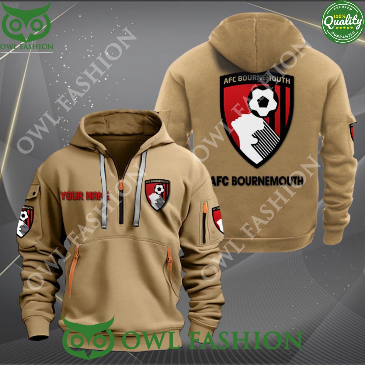 Bournemouth Football Team Customized Premier League Zip Hoodie