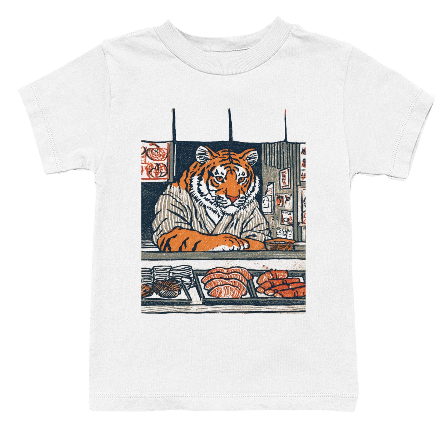 Sushi Shop Tiger Art Illustration Youth's T-Shirt