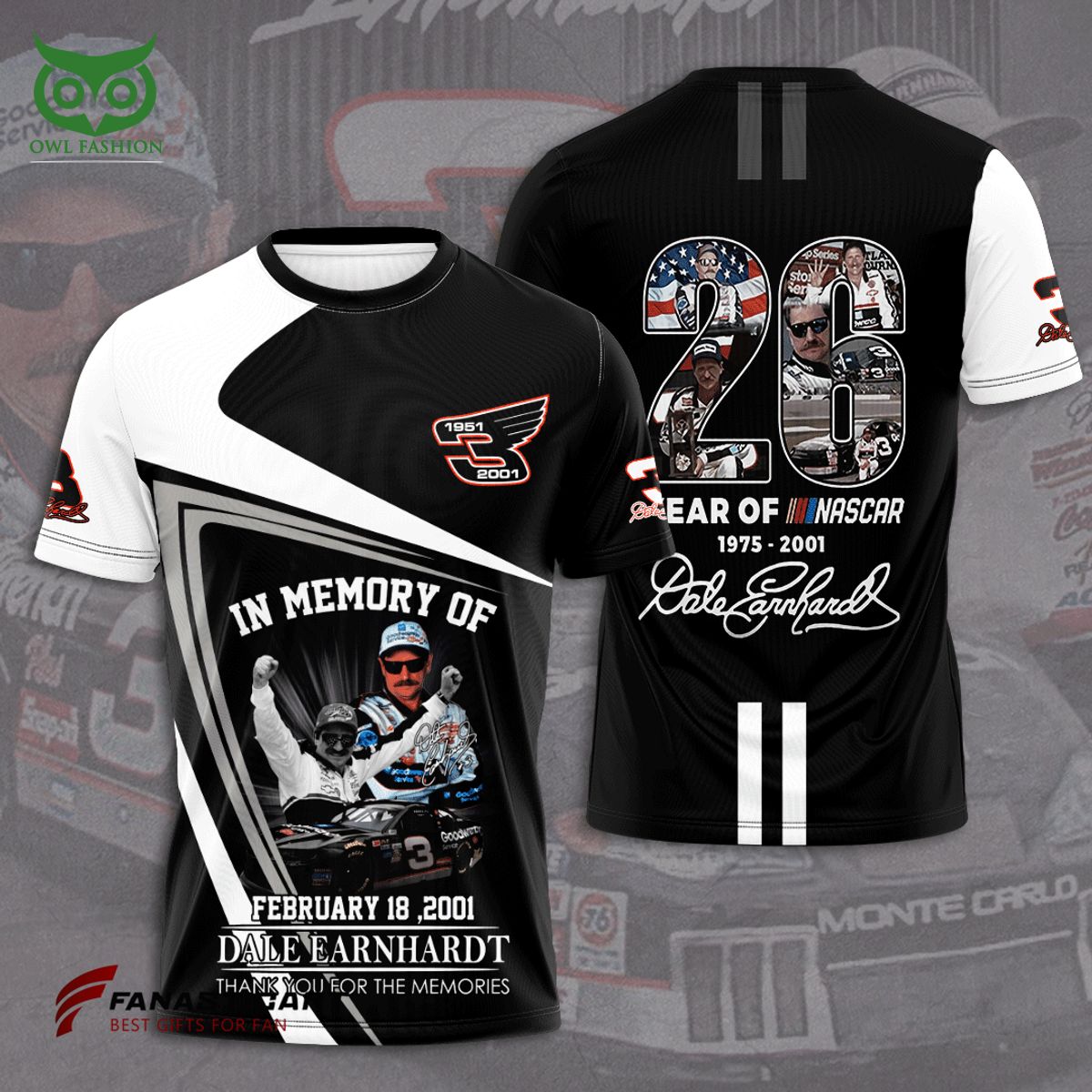 Dale Earnhardt Legend Race Car Driver 3D Hoodie Tshirt Longsleeve