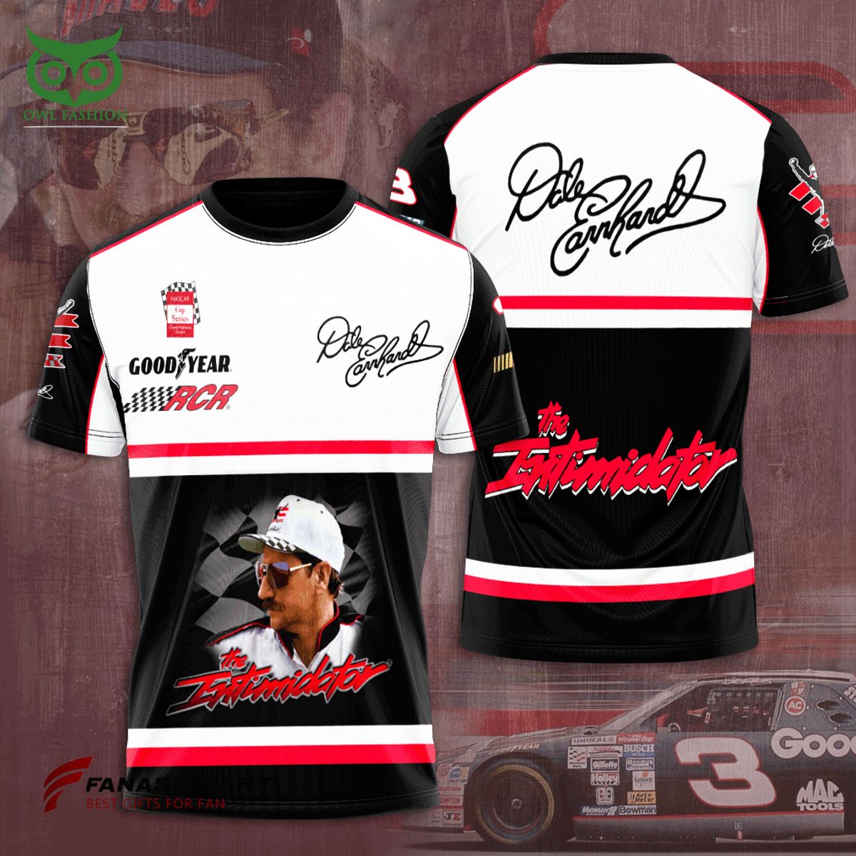 Dale Earnhardt The Intimidator 3D Hoodie Tshirt Longsleeve