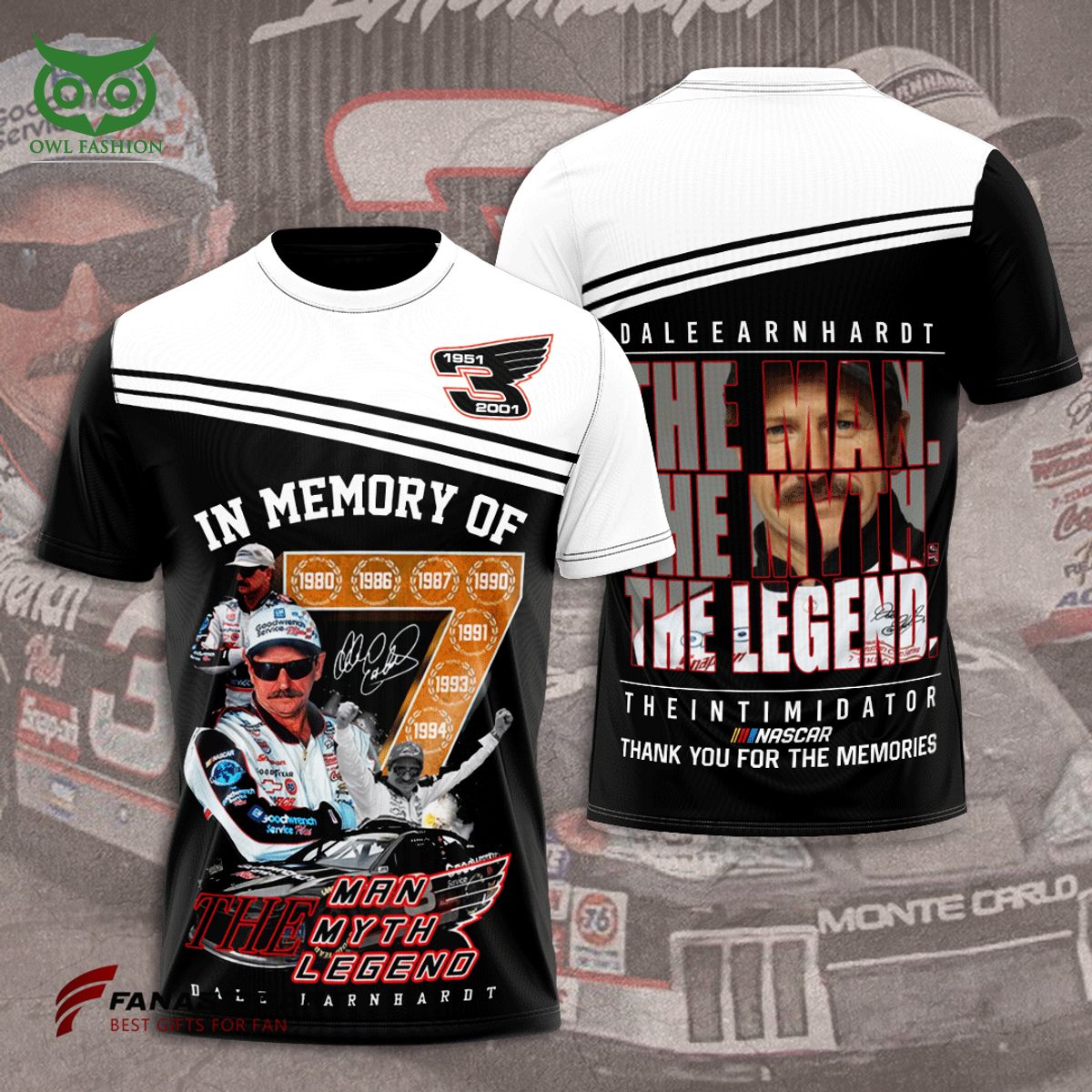 Dale Earnhardt The Man Myth Legend 3D Hoodie Tshirt Longsleeve
