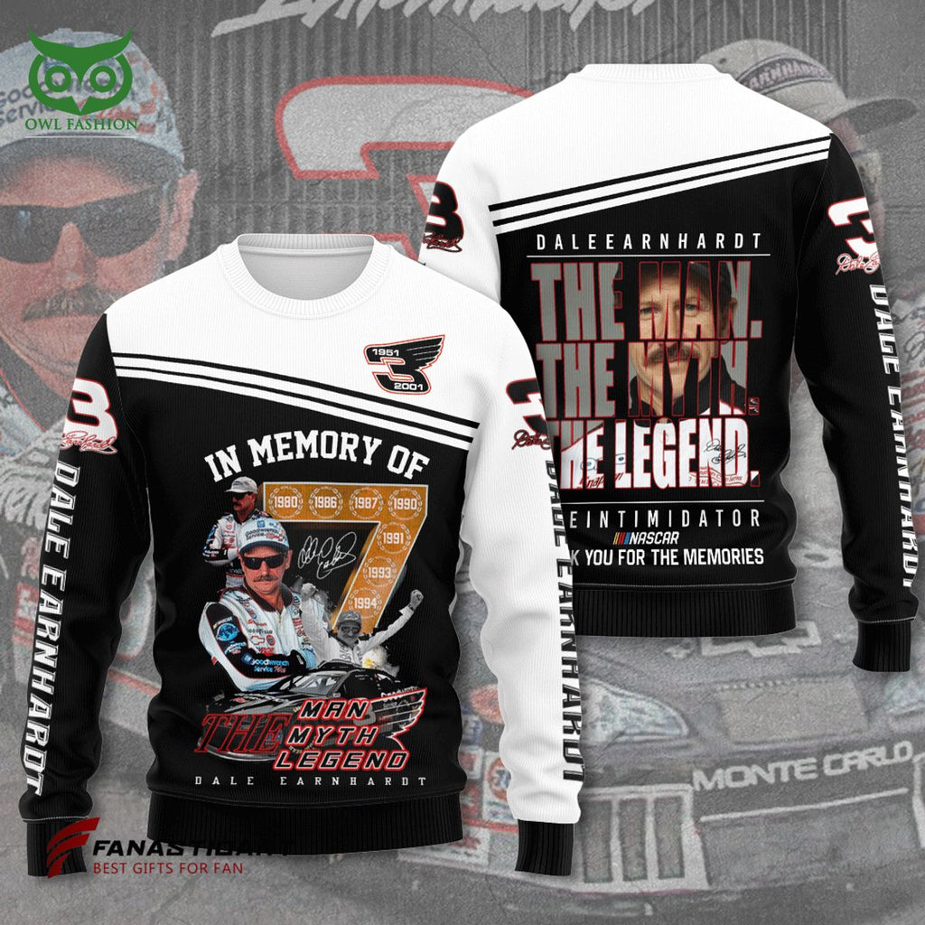 Dale Earnhardt The Man Myth Legend 3D Hoodie Tshirt Longsleeve
