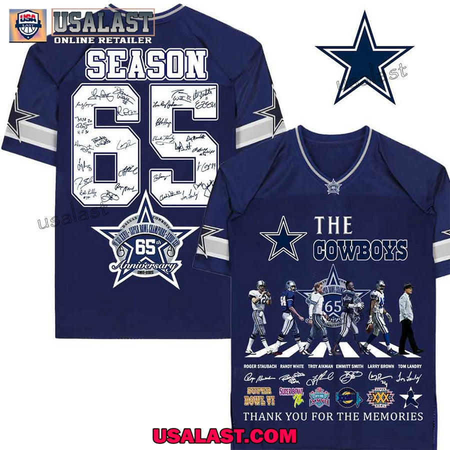 Dallas Cowboys 65th Anniversary V-neck Jersey Shirt