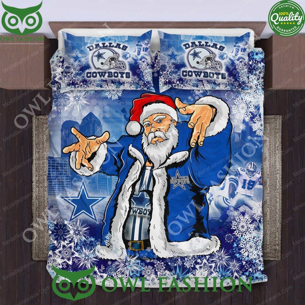 Dallas Cowboys Christmas Santa Claus Limited Bedding Set