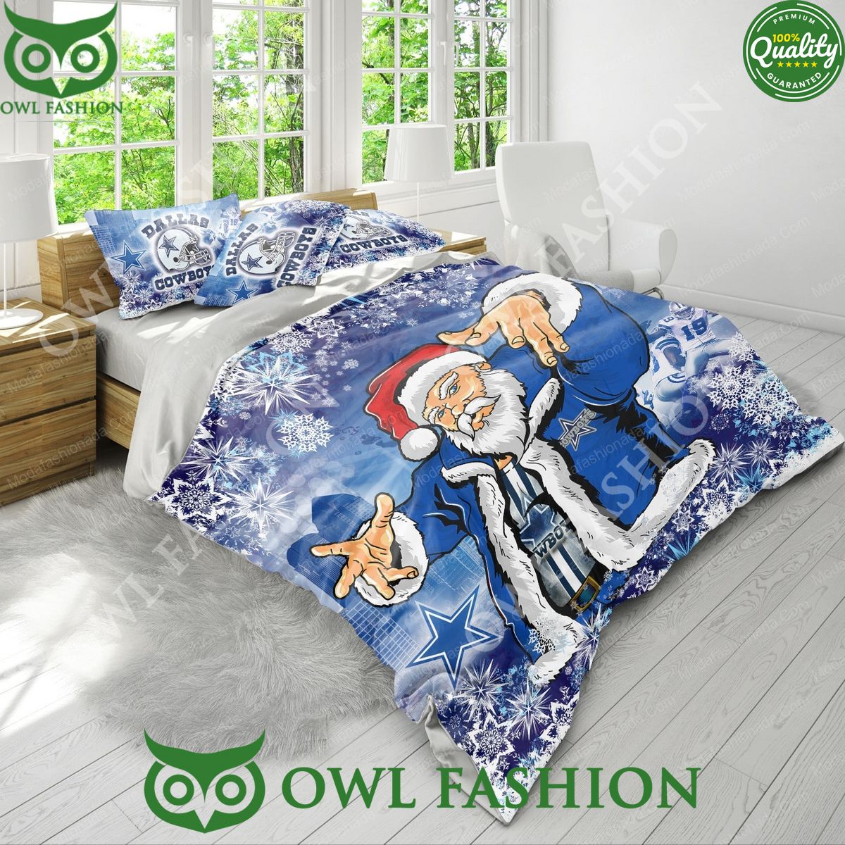 Dallas Cowboys Christmas Santa Claus Limited Bedding Set