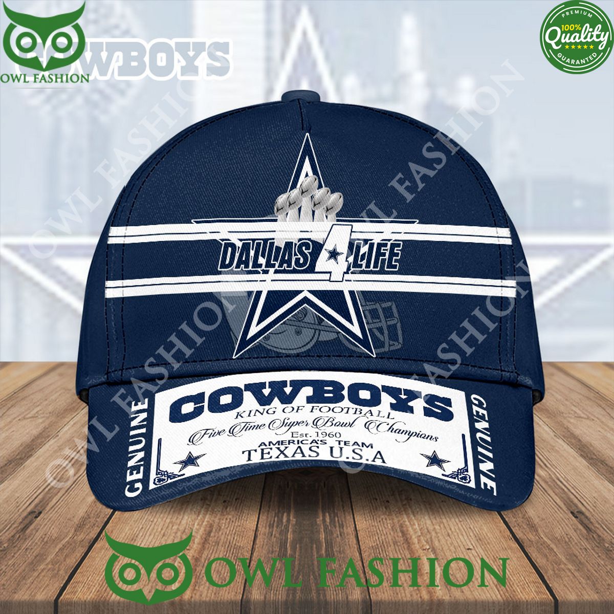 Dallas Cowboys For Life King of Football Texas Team Classic Cap