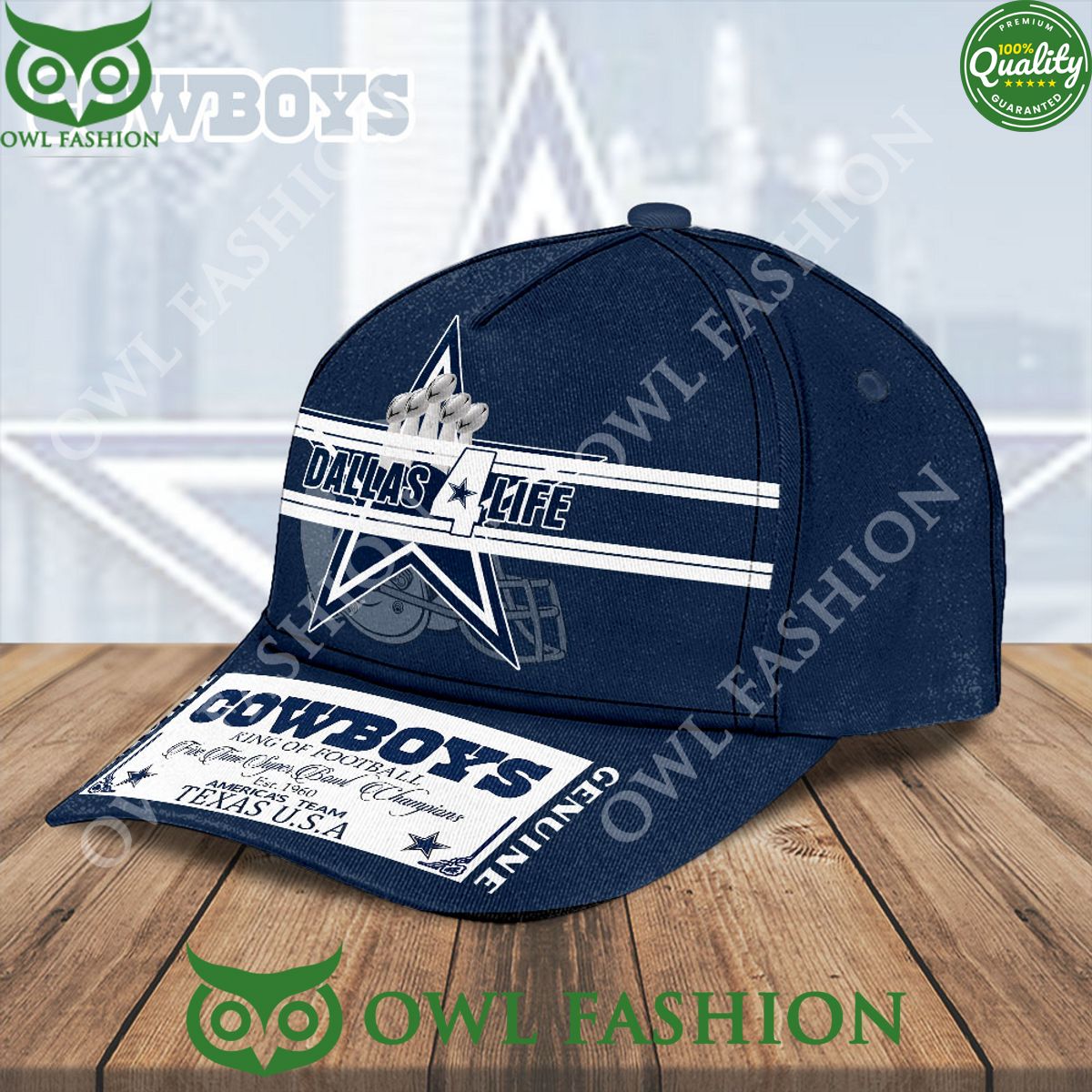 Dallas Cowboys For Life King of Football Texas Team Classic Cap