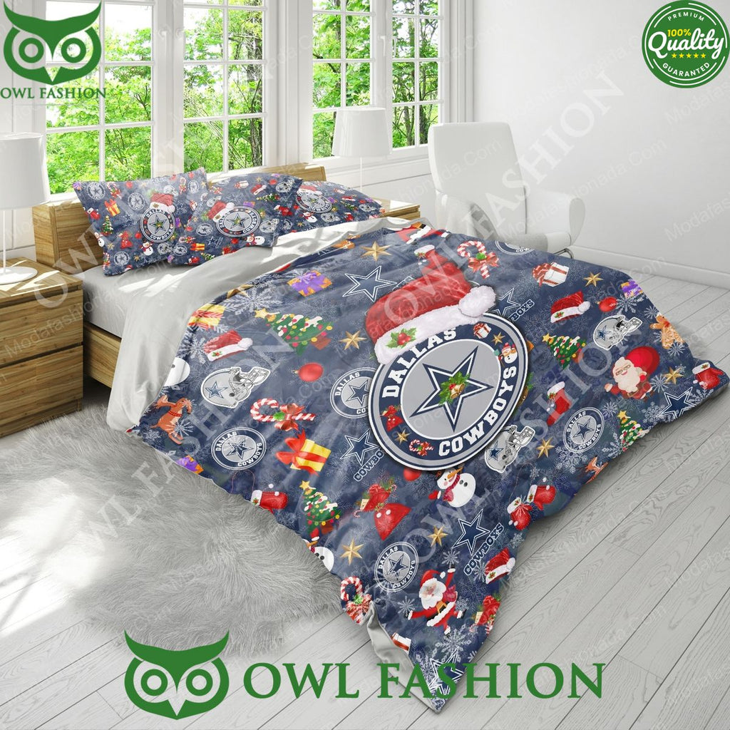 Dallas Cowboys Pattern Logo Christmas Bedding Sets