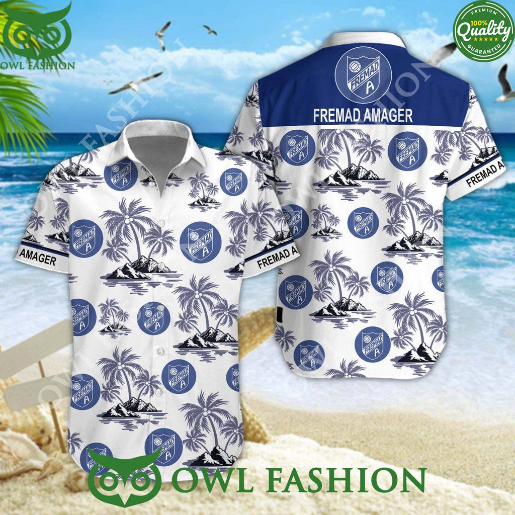 Danish FC Amager Football Coconut Island hawaiian shirt